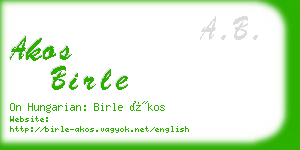 akos birle business card